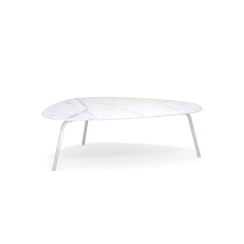 Modern Minimal Oval Coffee Table | exterior large mid century coffee table | white black grey beige