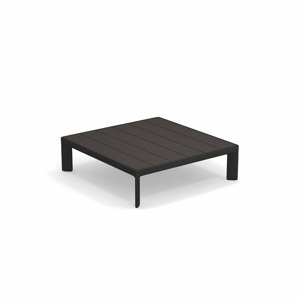 Wood-like Low Level Exterior Coffee Table | Modern Square Outdoor Dining Table
