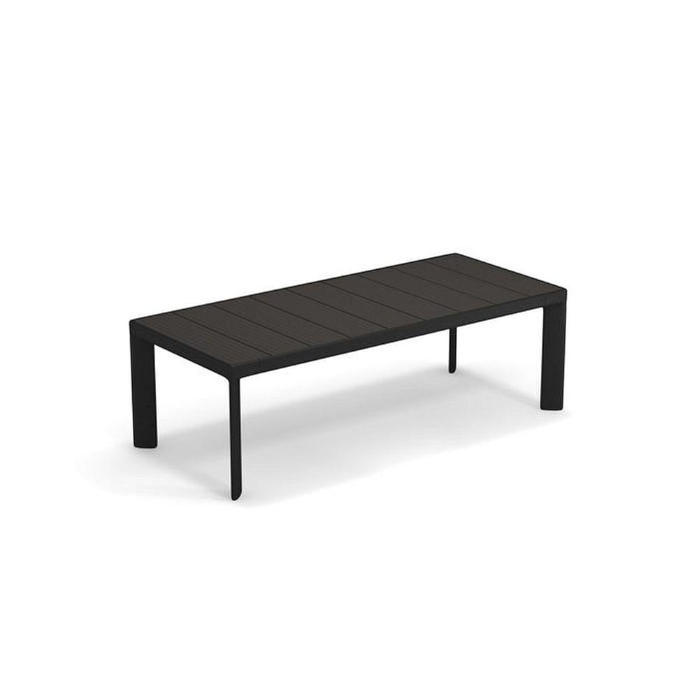 Low Level Wood-like Garden Side Table | Modern Rectangular Outdoor Coffee Table