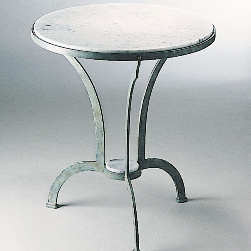 Round Iron Garden Table | High End Outdoor Service Table | Luxury Metal Patio Furniture | Designed and Made in Italy