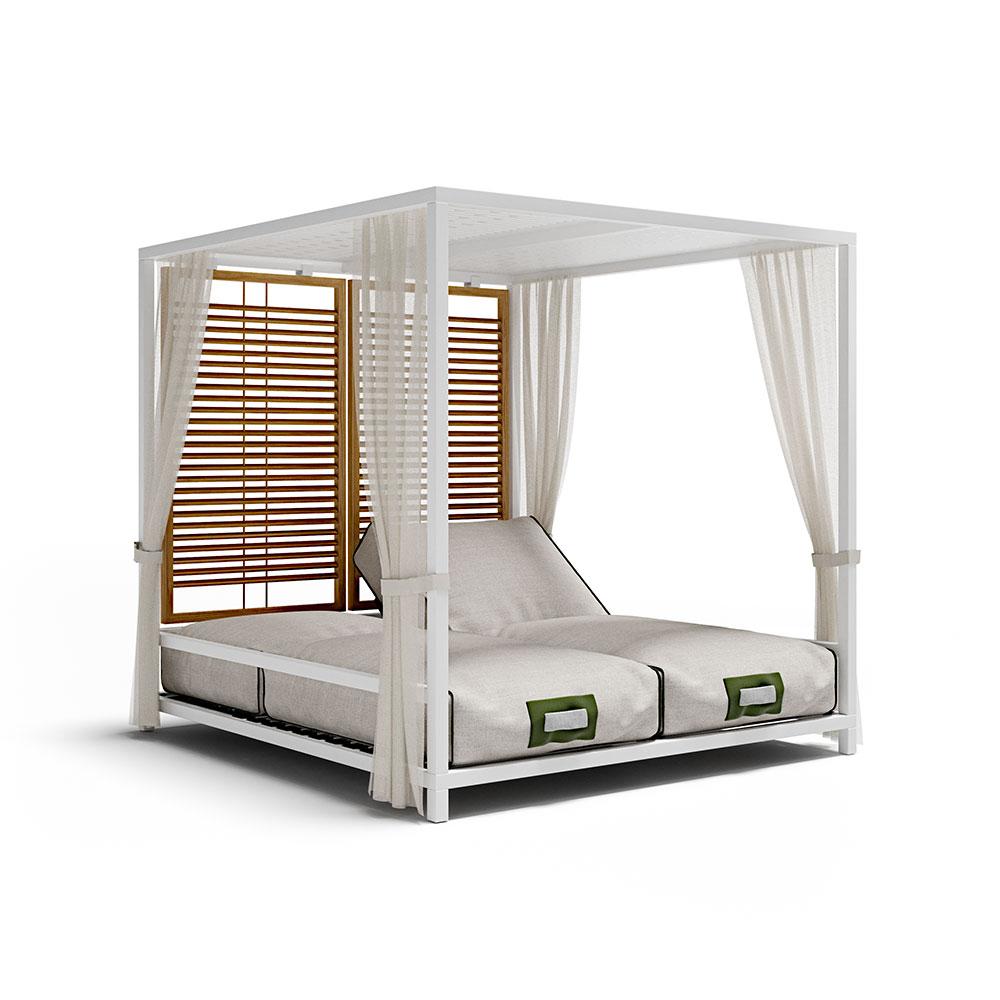 Large Premium Teak & Aluminium Double Daybed | Atmosphera Alcova Daybed PF.OUT.ALC.DYB