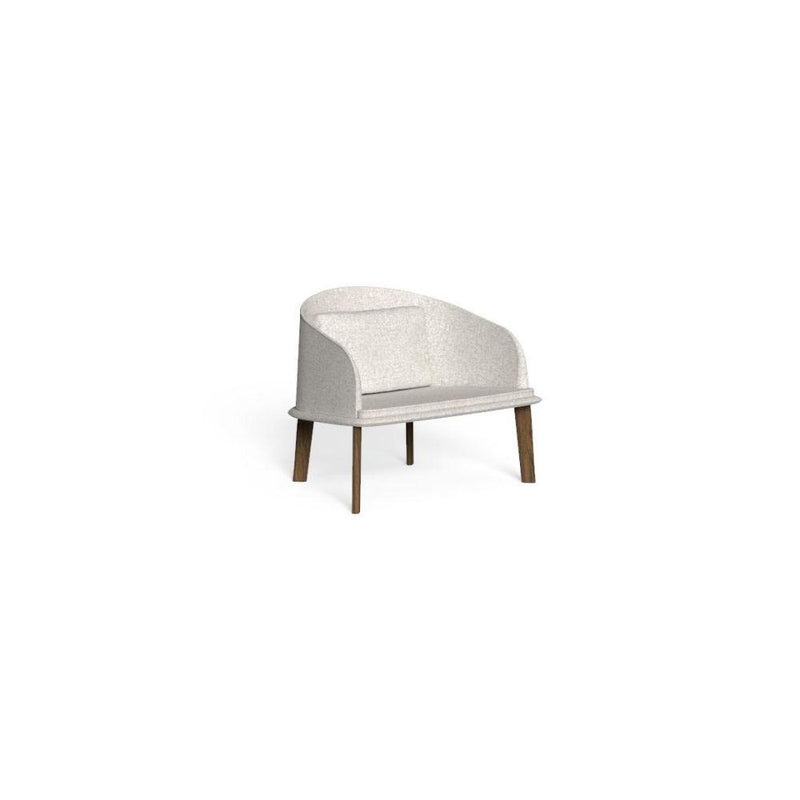 Simplistic Teak Lounge Armchair | High End Modern Outdoor Fabric Armchair | Percious Wood | White Blue Grey Beige Brown