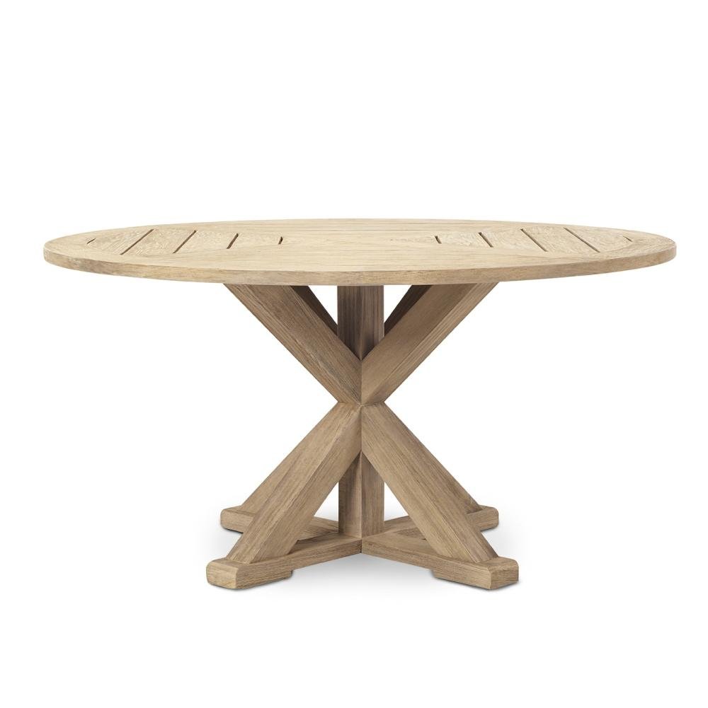 Circular Teak Outdoor Table for 8 | High End Outdoor Dining Table | Luxury Outdoor Dining Set | Designed and Made in Italy