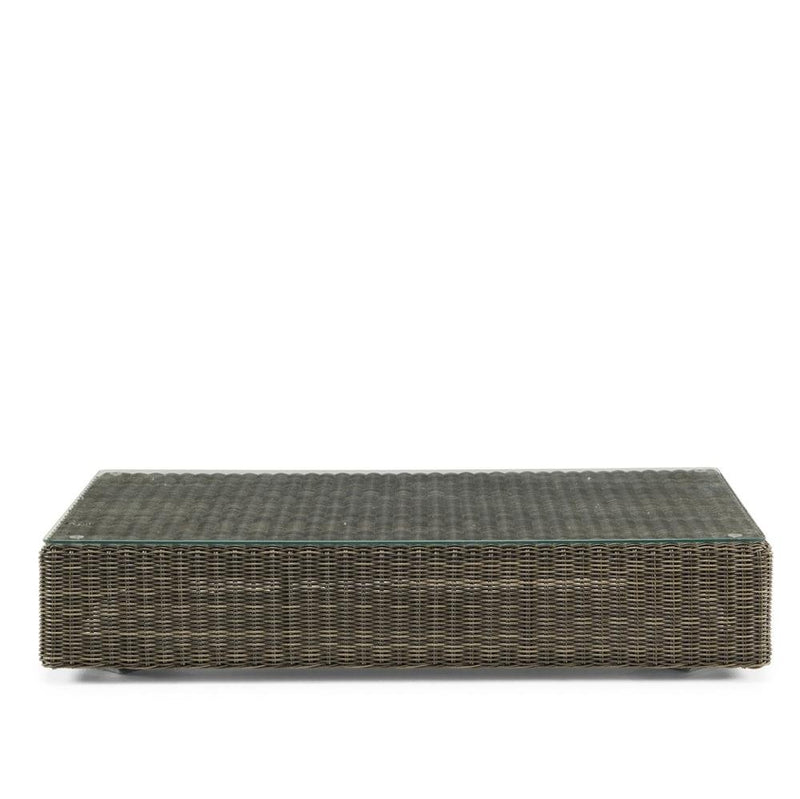 Modern Outdoor Coffee Table With Glass Table Top | Luxury Woven Coffee Table | High End Outdoor Furniture Sets | Designed and Made in Italy