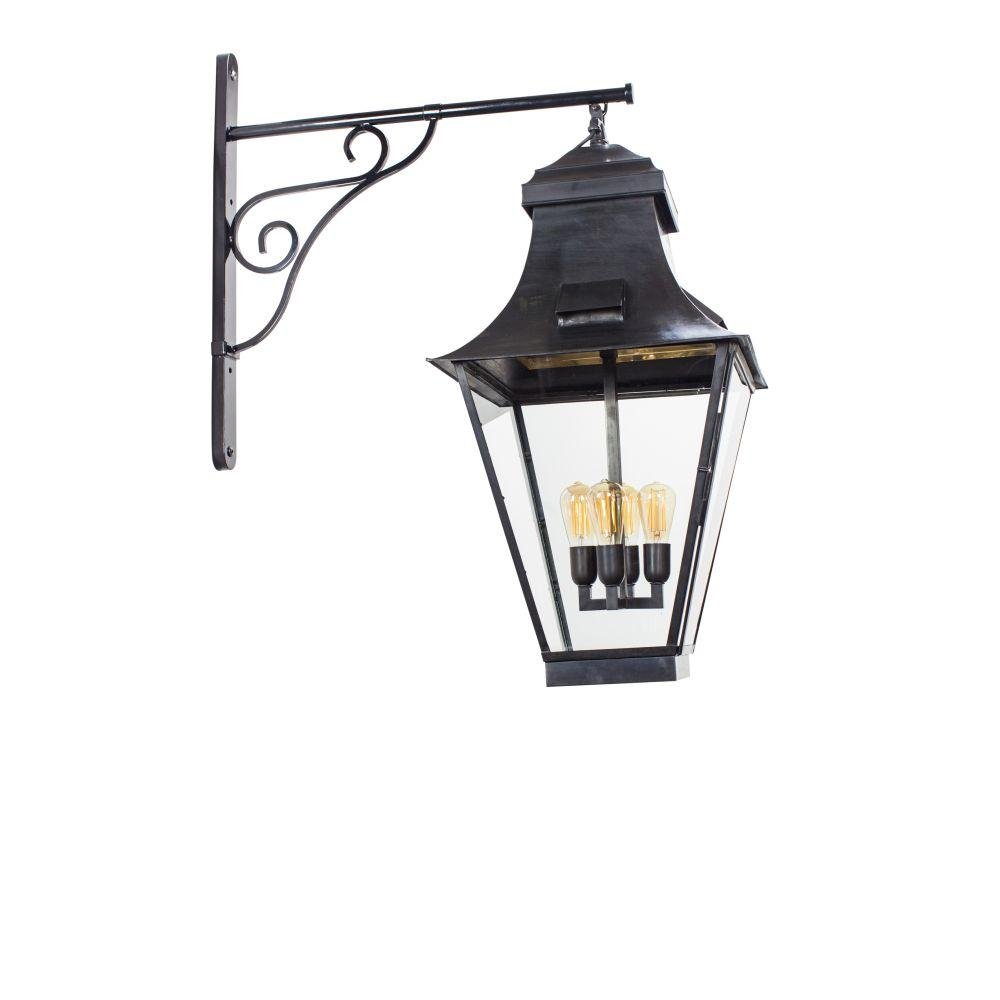 Traditional Bracket Lantern Wall Light | luxury Belgian metal wall lamp | sleek modern LED wall mounted light | 4/ 8 bulbs | bronze