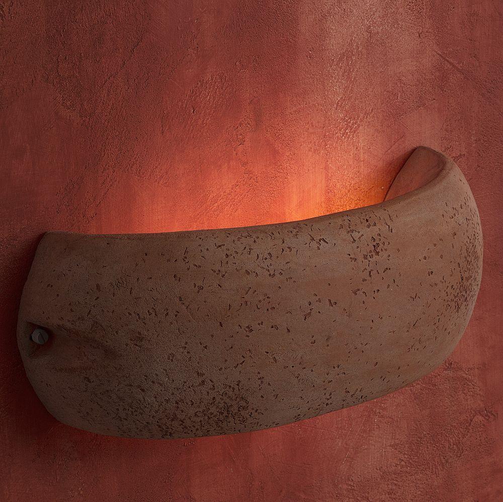 Contemporary Terracotta Outdoor Wall Sconce | luxury Italian outdoor clay wall light | small medium | orange brown