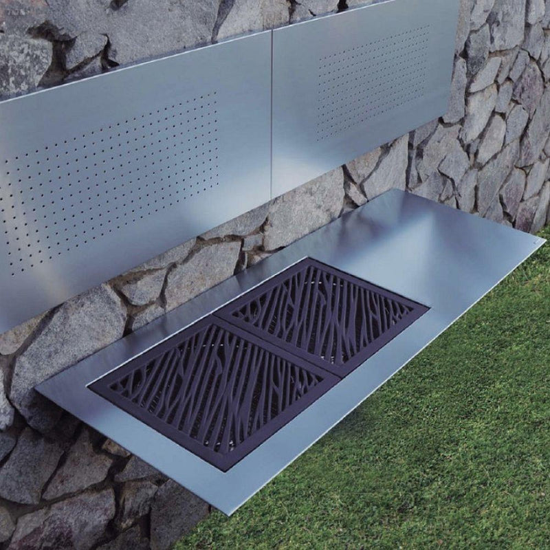 Sleek Stainless Steel Floating Coal Barbecue | Wall Mounted Coal BBQ
