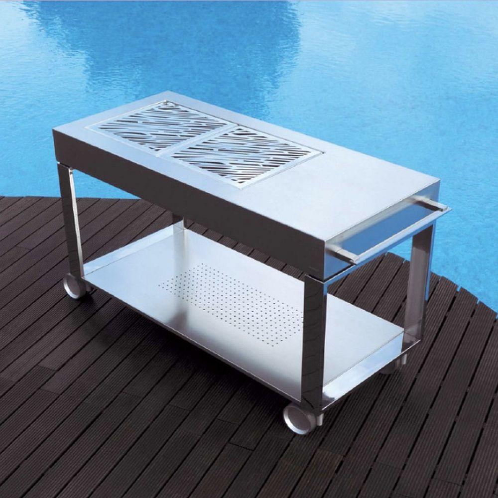 Modern Stainless Steel Coal Grill | Portable Luxury BBQ | Made in Spain