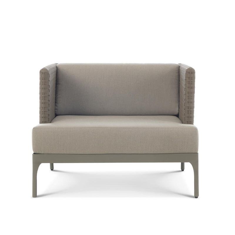 Luxury Woven Grey Lounge Armchair | High End Outdoor Armchair | Luxury Woven Outdoor Furniture | Designed and Made in Italy