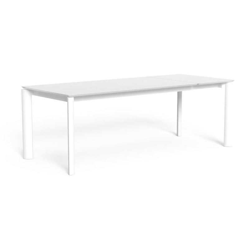 Extendable Sleek Aluminium Dining Table | High End Exterior Dinner Table | Aluminium Garden Furniture UK | White Beige Grey