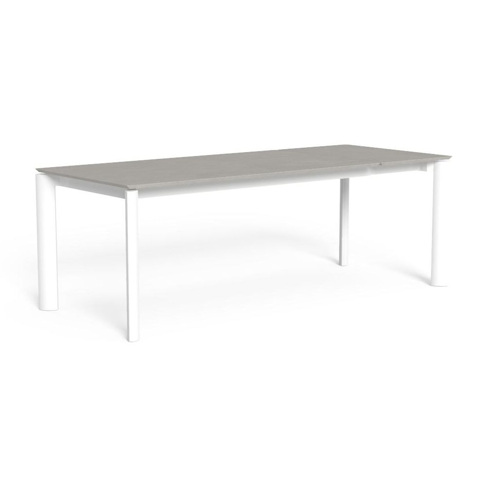 Timeless Extendable Ceramic Dining Table | High End Exterior Dinner Table | Ceramic Garden Table UK | White Grey