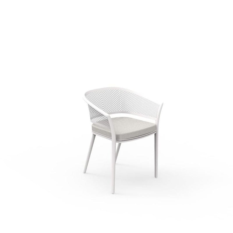 Simplistic Metal Dining Armchair | Luxury Outdoor Dining Chair | Luxury Furniture | High End Furniture | High End Dining Chair | Metal Cushioned Dining Chair