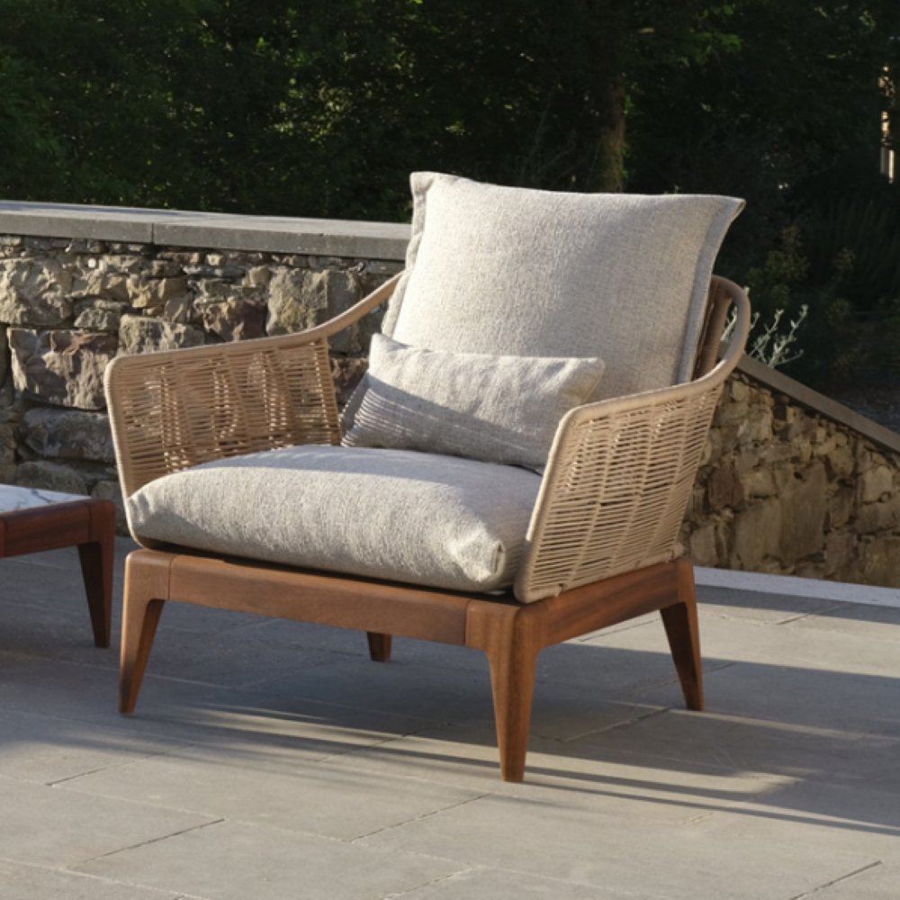 Premium Teak Garden Lounge Chair  Luxury High End Garden Armchair  High Quality Outdoor Furniture  Luxury Quality