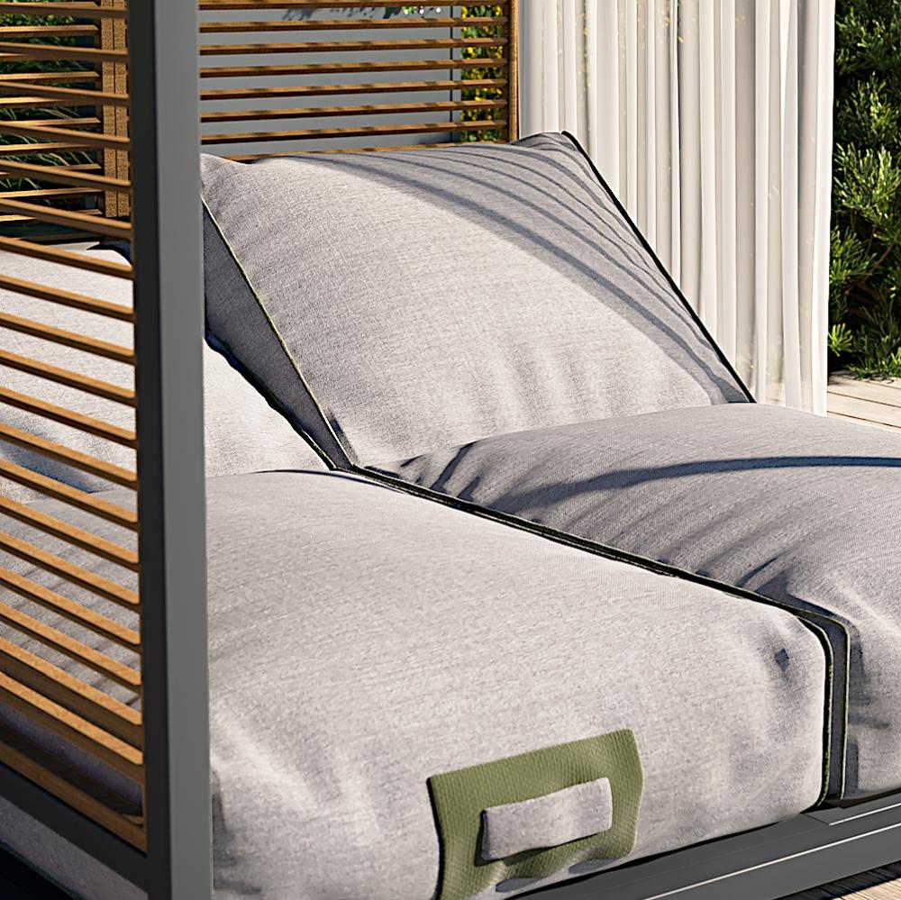 Large Premium Teak & Aluminium Double Daybed | Atmosphera Alcova Daybed PF.OUT.ALC.DYB