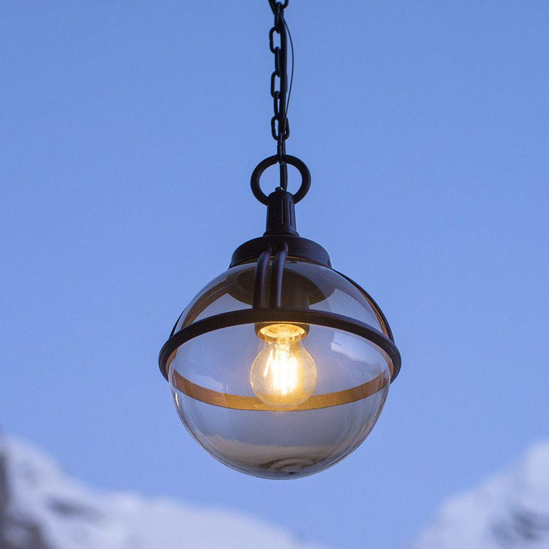 Modern Outdoor Globe Pendant Light | rustic glass pendant light | luxury French garden lighting | E27 | green black white brown