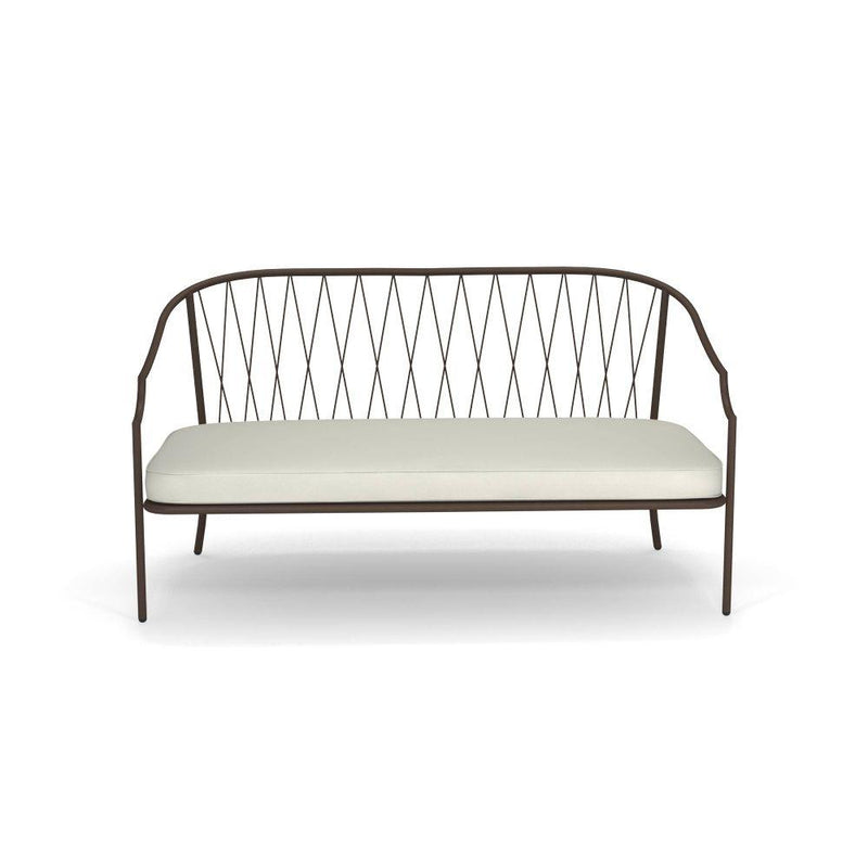 Classical Style Outdoor Steel Sofa | luxury Italian steel garden two-seater sofa | black white grey brown | EMU Como