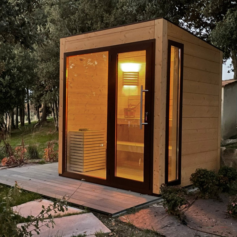 Luxury Wooden Garden Sauna With Glass Door - 3 or 4 Person