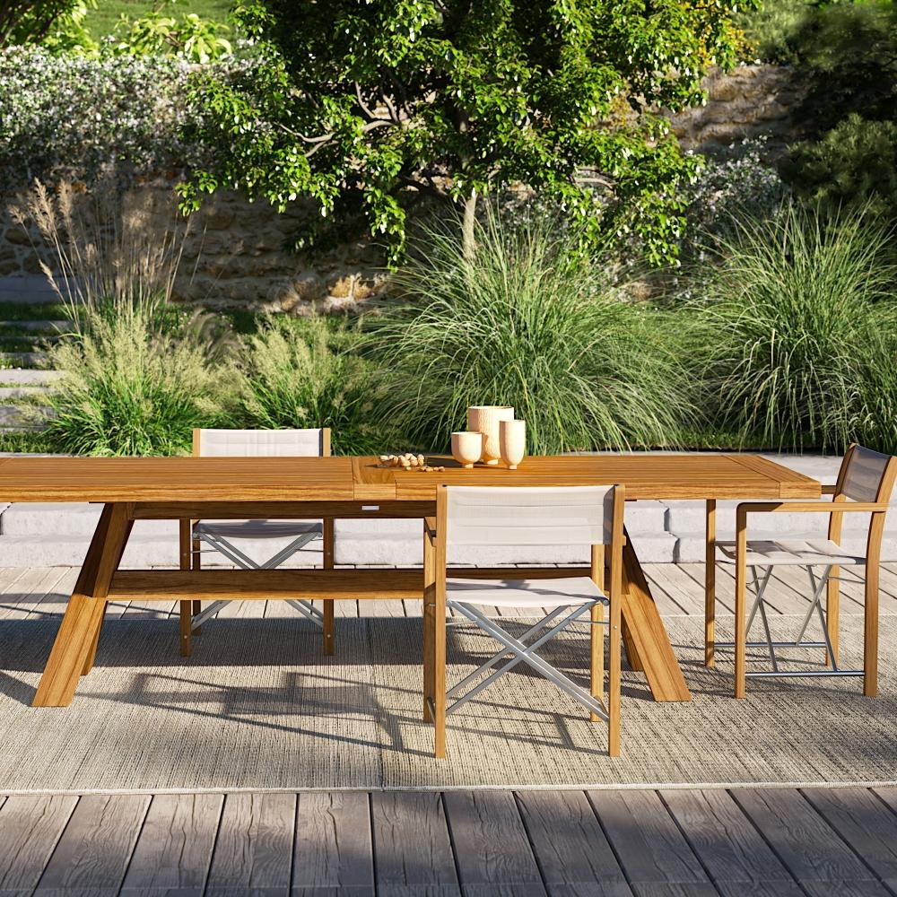 Luxury Teak Exterior Dining Table | High End Wooden Outdoor Furniture | Quality Teak Furniture | Designed and Made in Italy