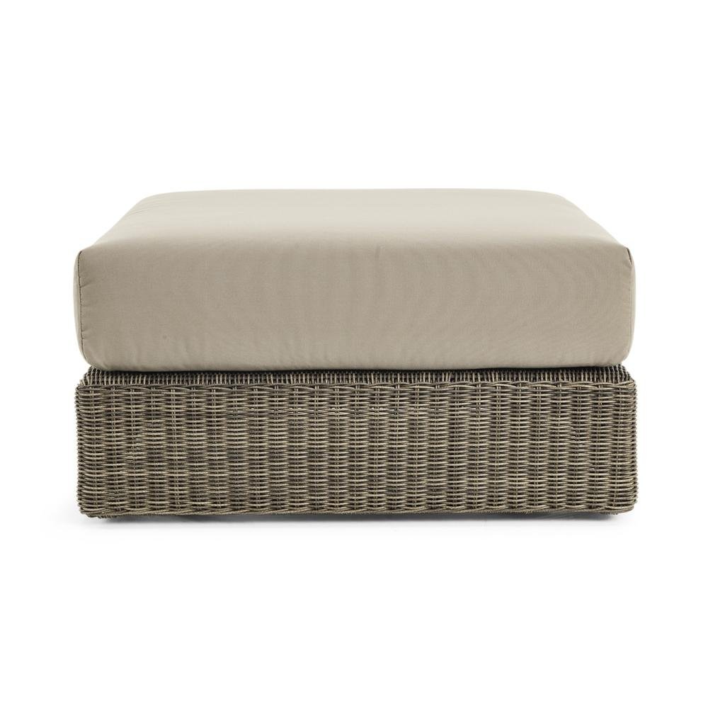 Modern Woven Outdoor Pouffe | Ethimo Cube | High-End Woven Patio Furniture | Luxury Garden Seating | Designed and Made in Italy