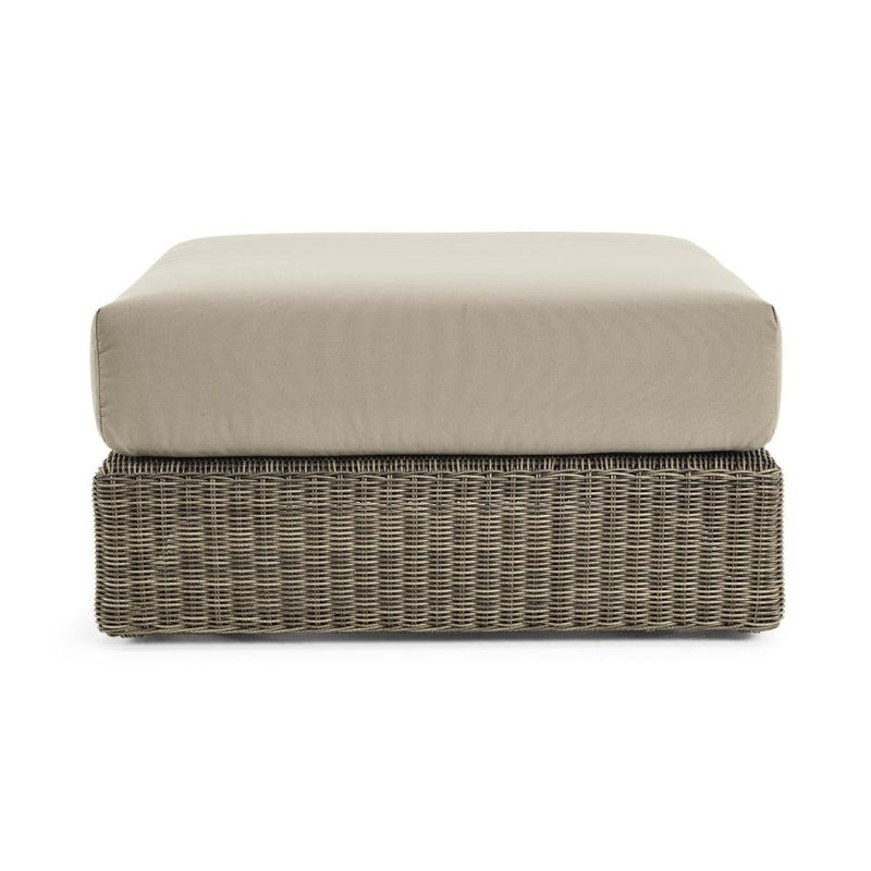 Modern Woven Outdoor Pouffe | Ethimo Cube | High-End Woven Patio Furniture | Luxury Garden Seating | Designed and Made in Italy