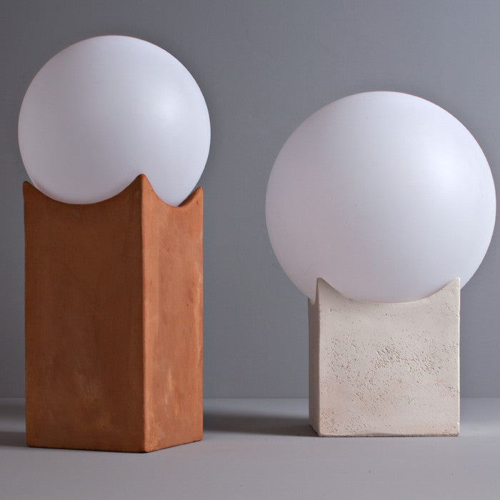 Globe Contemporary Exterior Floor Lantern | Luxury Garden Acrylic Globe Floor Light | Outdoor Patio & Garden Lamp | White Orange | Small Medium | IP44 | Toscot Atlante
