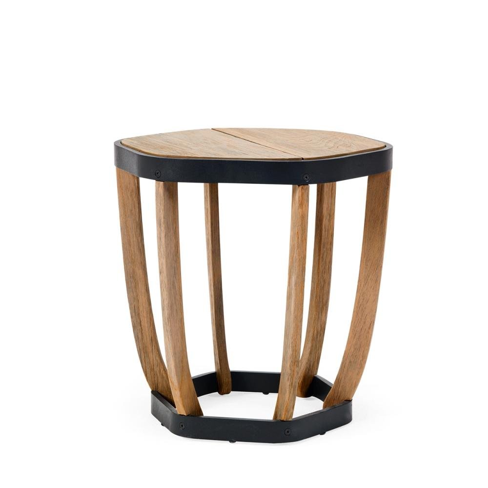 Hexagonal Outdoor Teak Side Table | Luxury Outdoor Coffee Table | High End Teak Table | Ethimo Swing