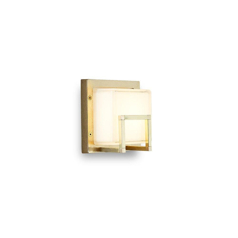 Industrial Outdoor Wall Lamp With Geometric Brass Frame | Moretti Luce | Luxury Outdoor Wall Light | High-End Metal Wall Sconce | Designed and Made in Italy