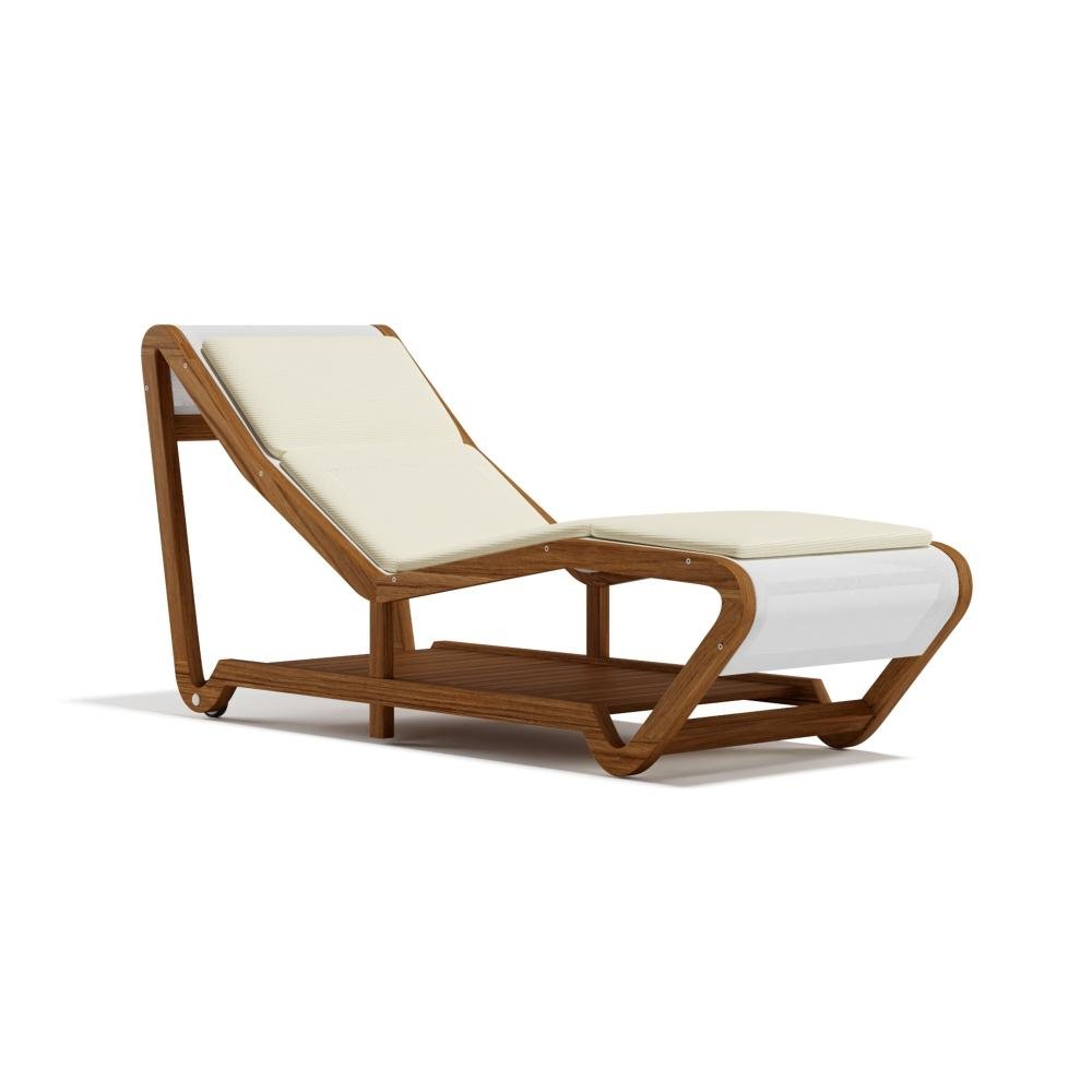 Contemporary Design Sun Lounger | High End Outdoor Sun Loungers | Luxury Outdoor Furniture Sets | Quality Teak Sunbed | Designed and Made in Italy