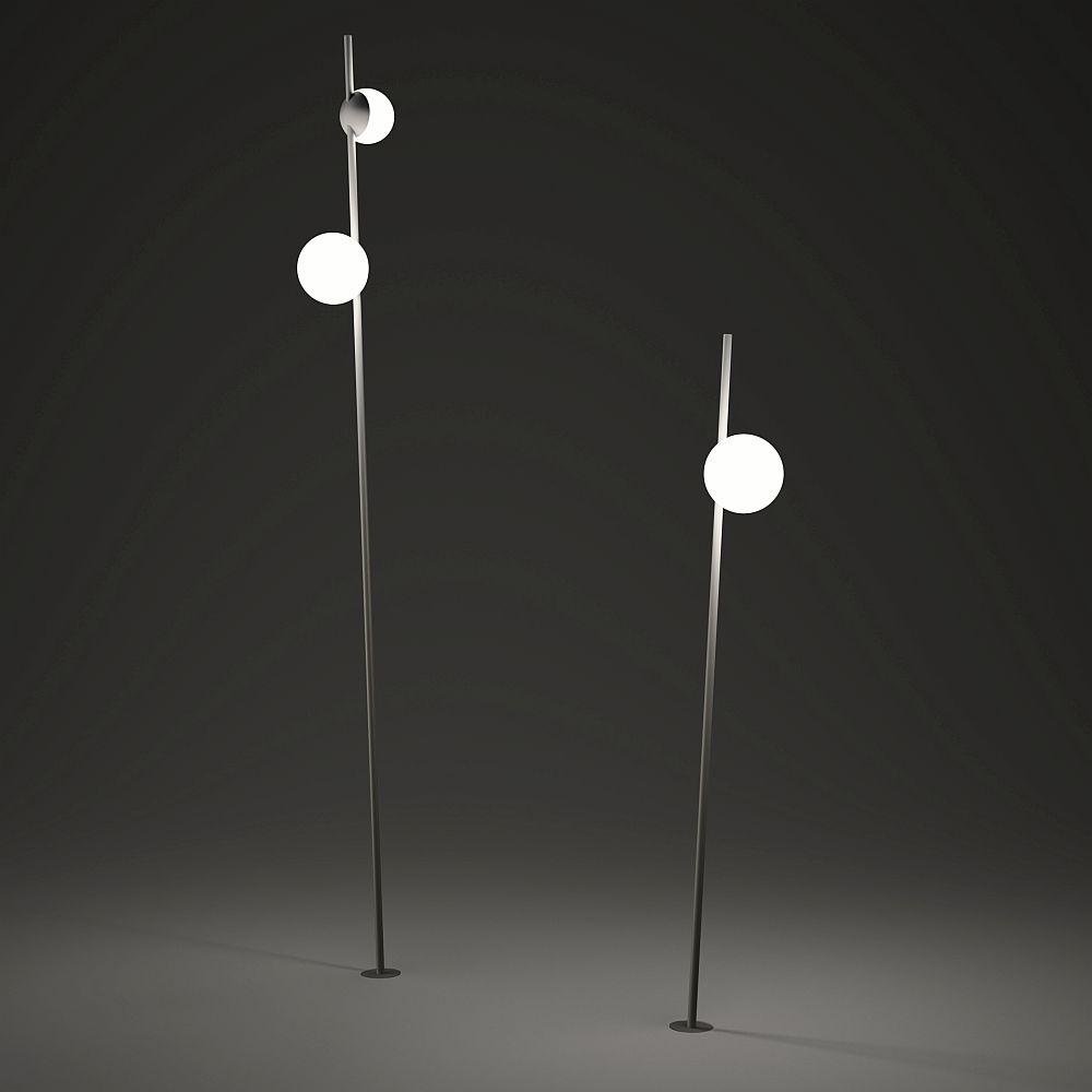 Modern Minimal Moon Floor Light | Slender High End Steel Exterior Floor Lamp | Made in Spain