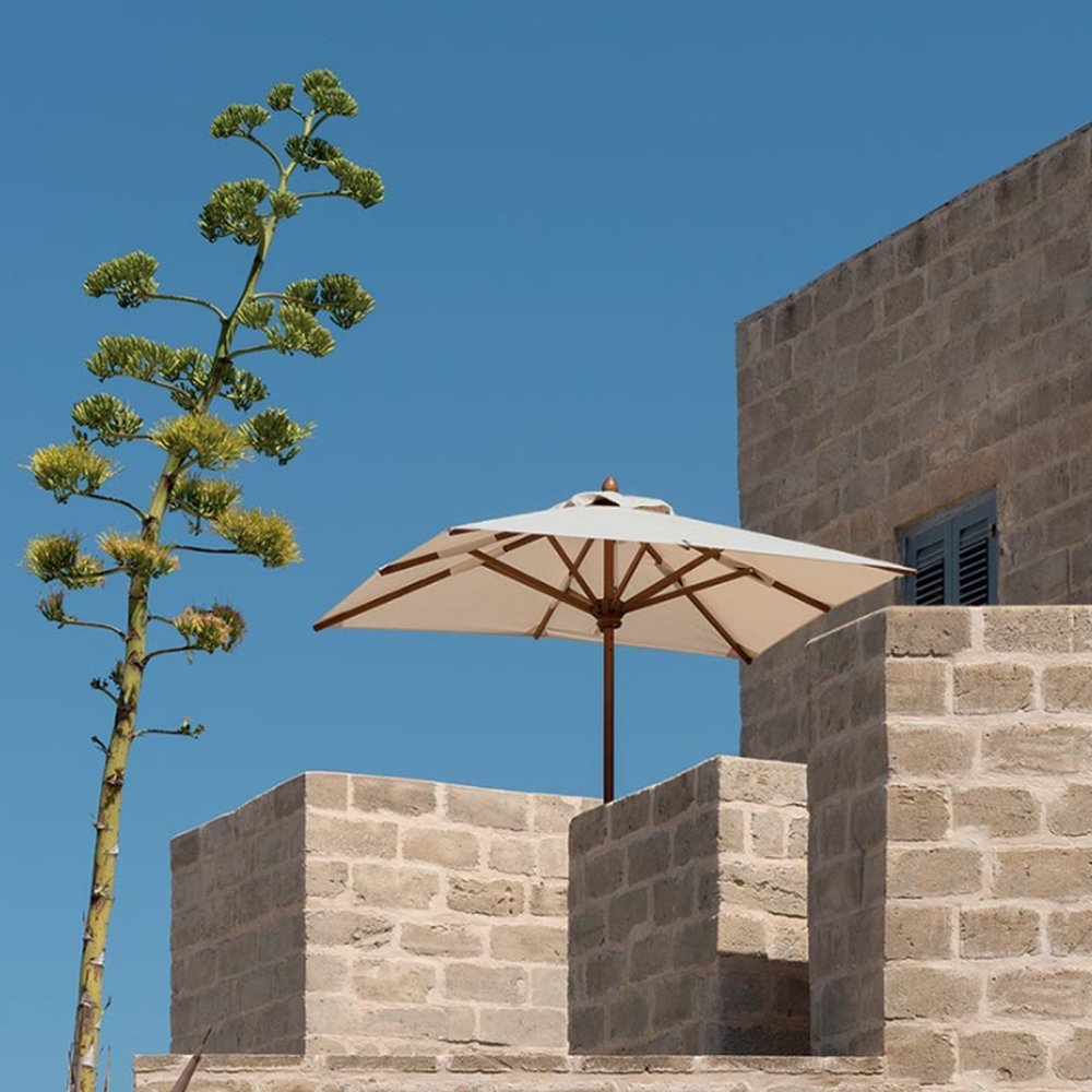 Classic Design Square Parasol With Stand | High-End Garden Umbrella | Luxury Outdoor Umbrellas and Pergolas | Ethimo Classic