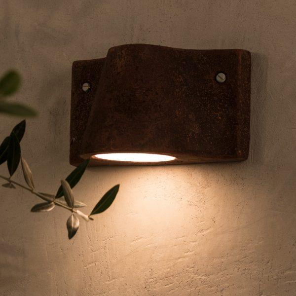 Simple Outdoor Clay Wall Sconce | Orange outdoor modern clay wall light | up and down luxury exterior wall sconce | grey black brown