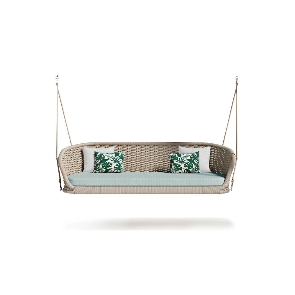 Woven Rope Outdoor Hanging Sofa | Atmosphera Ludo L.4 Suspended Rocking Sofa PF.OUT.LUDV.DO