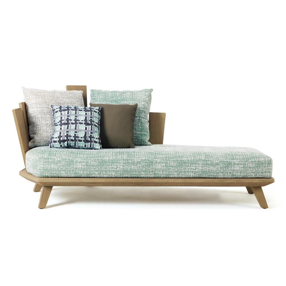 Luxury Outdoor Daybed Left Corner Backrest | High-End Teak Daybed | Premium Outdoor Lounge Furniture | Designed and Made in Italy | Ethimo Rafael