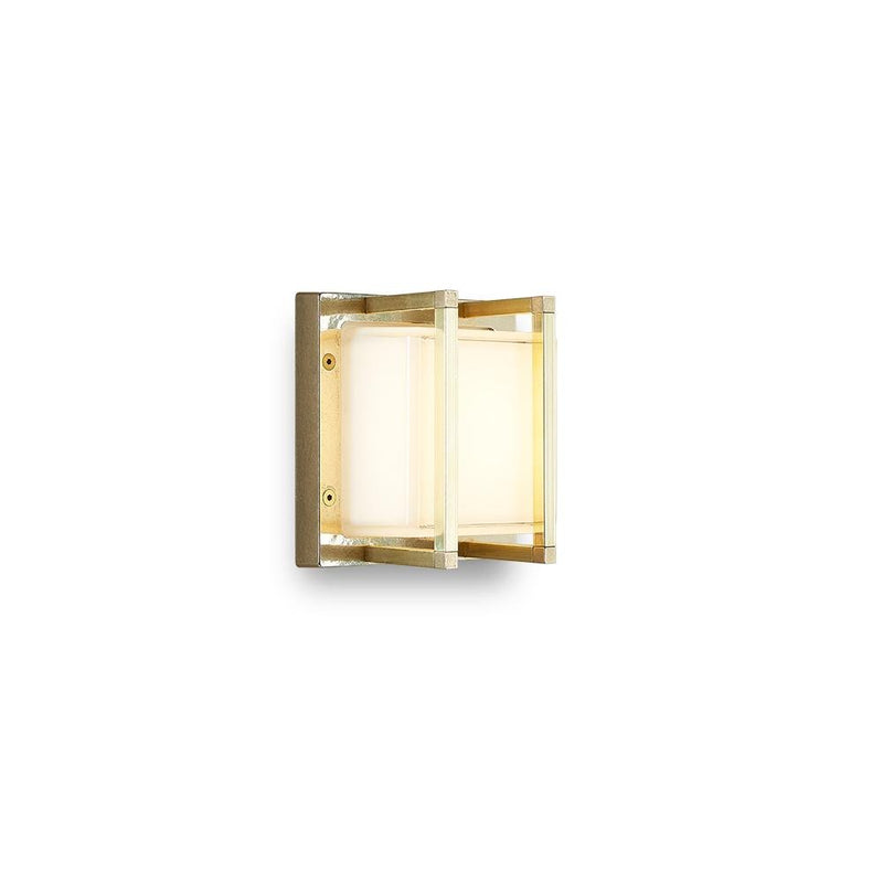 Luxury Square Wall Lamp | Outdoor Brass Lighting | High-End Linear Detail Wall Sconce | Designed and Made in Italy | Moretti Luce