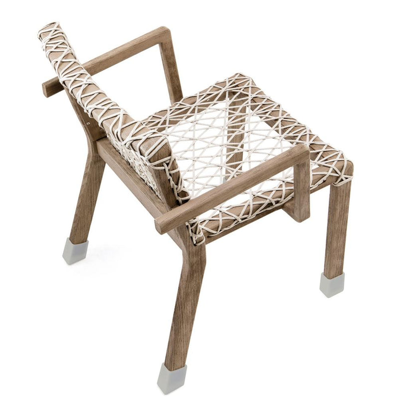 Luxury Teak Dining Chair | Woven Rope Outdoor Chair | High-End Outdoor Furniture | Weather-Resistant Teak & Rope | Ethimo Rafael