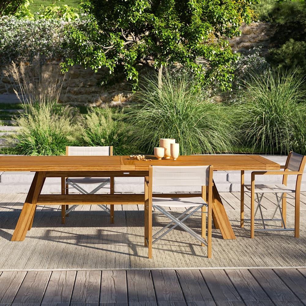 Luxury Teak Outdoor Dining Table | High-End Wooden Garden Table | Premium Outdoor Dining Furniture | Designed and Made in Italy | Atmosphera Dakota