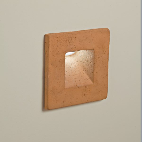 Minimalist Outdoor Recessed Square Wall Light | Italian LED square clay sconce | White Orange Black Grey Brown | IP65 | Toscot Square