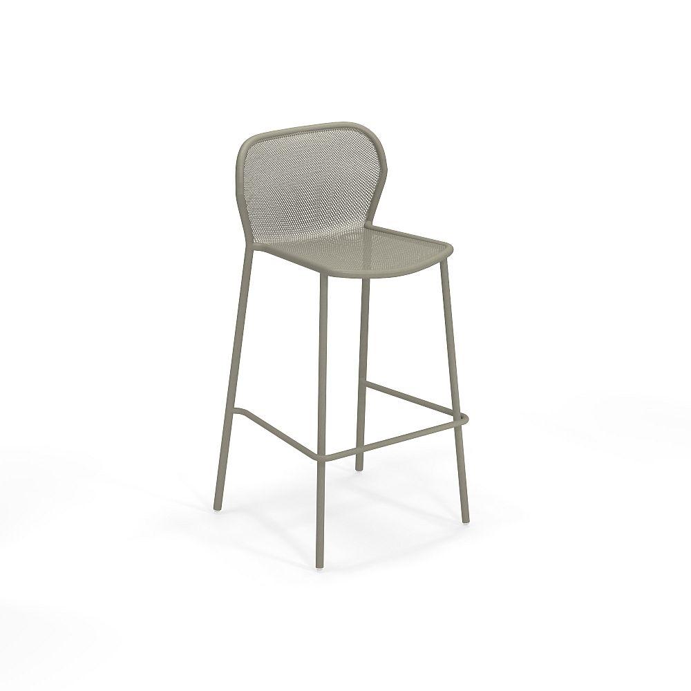 Minimalist Outdoor Steel Bar Stool in Grey Green Finish | Modern Garden Furniture | EMU Darwin