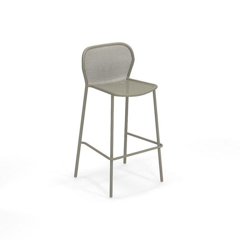 Minimalist Outdoor Steel Bar Stool in Grey Green Finish | Modern Garden Furniture | EMU Darwin