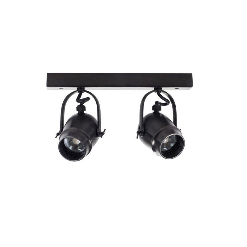 Modern Garden Double Spotlight Bar | High-End Black Outdoor Two-Bulb Spotlight | Belgian Twin Ceiling Light | Bronze Brushed Nickel Chrome | Authentage