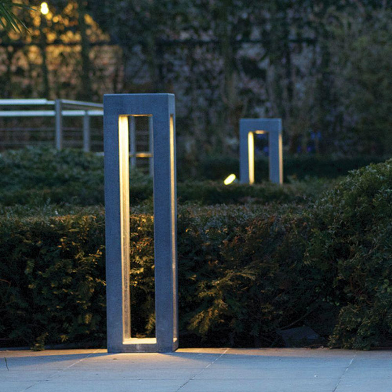 Modern Outdoor Bollard Light | Luxury Pathway Bollard | Weatherproof Outdoor Light | Blue Stone Finish | Authentage