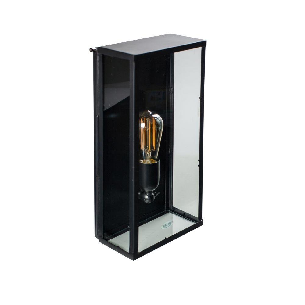  Retro Outdoor Box Wall Light | Retro Wall Mounted Black Metal Light | Belgian Luxury Wall Sconce | Brass Chrome Nickel Bronze | Authentage