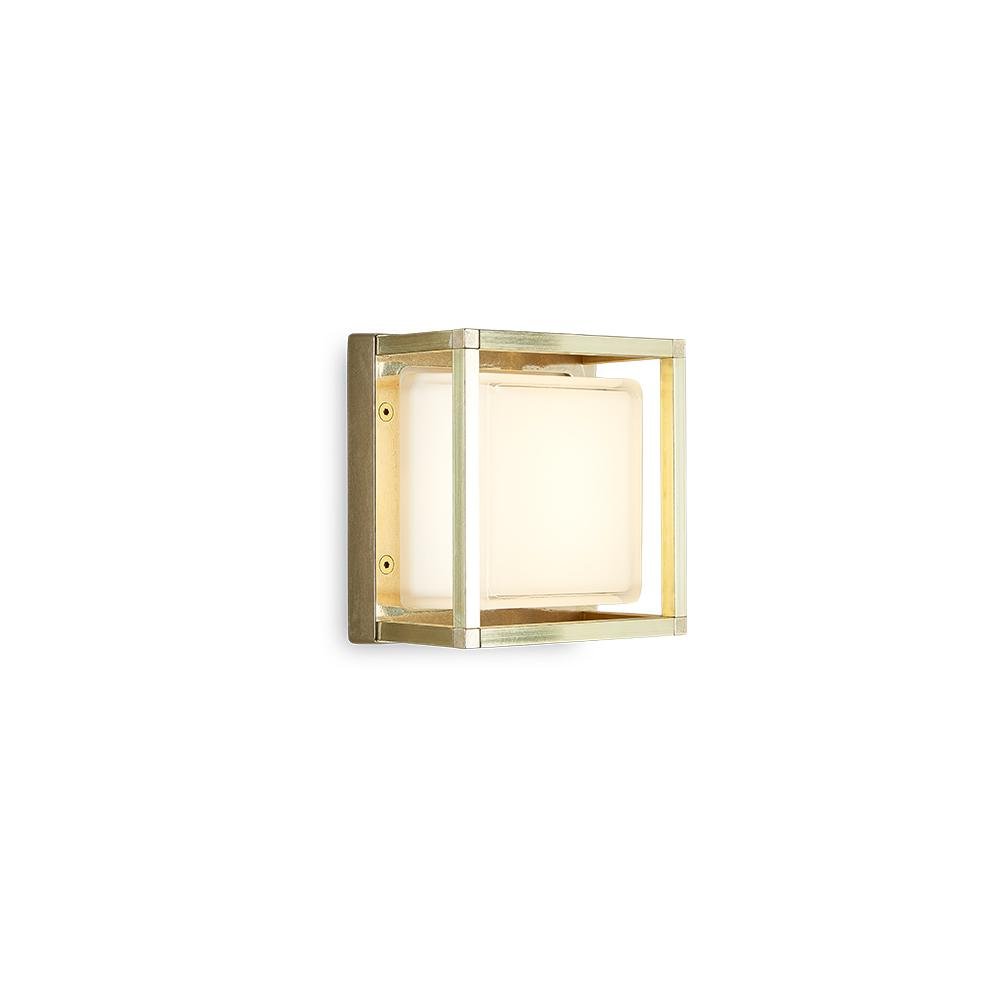 Square Brass Outdoor Wall Lamp | Moretti Luce | Luxury Outdoor Wall Lamp | Metal Exterior Wall Lamp | High-End Outdoor Lighting | Designed and Made in Italy