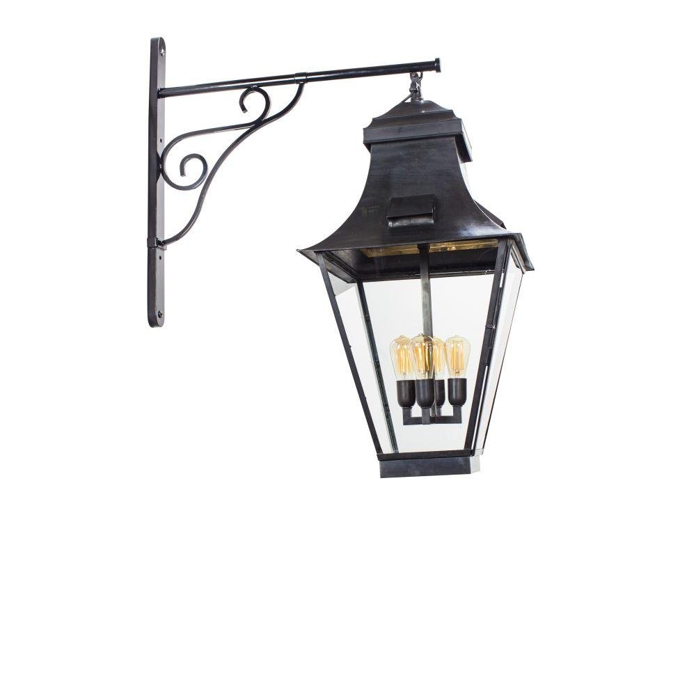Traditional Bracket Lantern Wall Light | Luxury Belgian Metal Wall Lamp | Sleek Modern LED Wall Mounted Light | 4/8 Bulbs | Bronze | Authentage