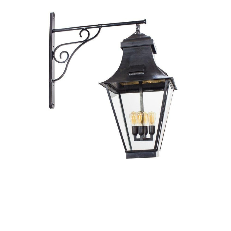 Traditional Bracket Lantern Wall Light | Luxury Belgian Metal Wall Lamp | Sleek Modern LED Wall Mounted Light | 4/8 Bulbs | Bronze | Authentage