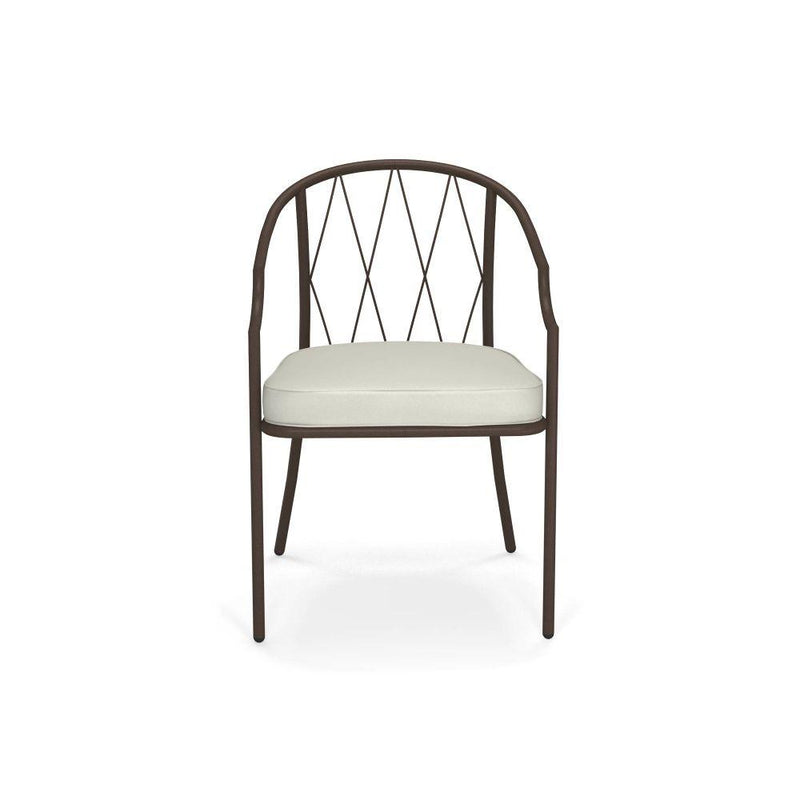  Traditional Garden Steel Armchair | Luxury Italian Steel Outdoor Armchair | Black White Grey Brown | EMU Como