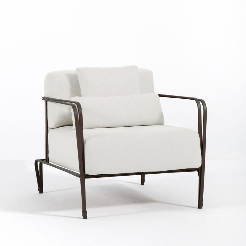 Unique Garden Lounging Armchair | Marina Collection by Officina Ciani | Luxury Outdoor Seating | Weather-Resistant Metal Frame | Designed and Made in Italy