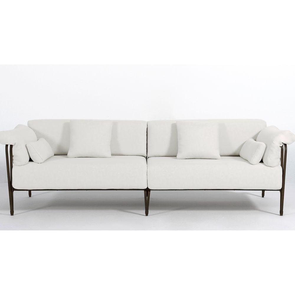 Unique Linear Design Patio Sofa | Marina Collection by Officina Ciani | High-End Metal Garden Sofa | Luxury Metal Patio Furniture | Designed and Made in Italy